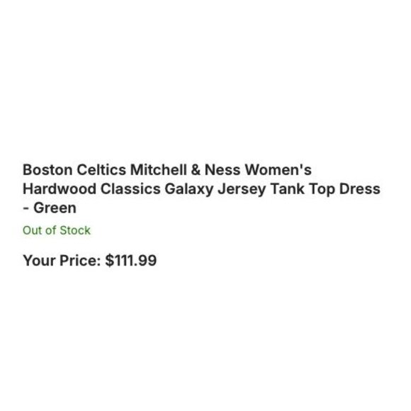 NEW Boston Celtics Mitchell & Ness Women's Hardwood Classics Galaxy Jersey Tank - Picture 5 of 5